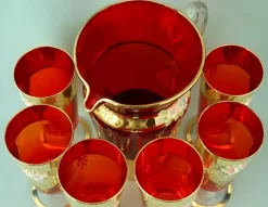 Best Pamono Vintage Blown Murano Glass Service from Manifattura Di Murano, 1950s, Set of 7