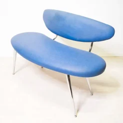 Pamono Vintage Blue Bench, 1960s><noscript><img width=
