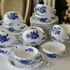Online Pamono Vintage Blue Flowers Soup Bouillon Cup and Saucers from Royal Copenhagen, 1985, Set of 14