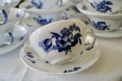Online Pamono Vintage Blue Flowers Soup Bouillon Cup and Saucers from Royal Copenhagen, 1985, Set of 14