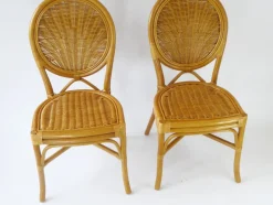 Pamono Vintage Bohemian Rattan & Wicker Peacock Seat, Set of 2><noscript><img width=