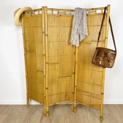 Best Pamono Vintage Bohemian Rattan and Bamboo 3-Panel Room Divider, 1960s