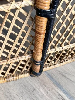Pamono Vintage Bohemian Wicker Rattan Chaise Lounge, 1970s><noscript><img width=
