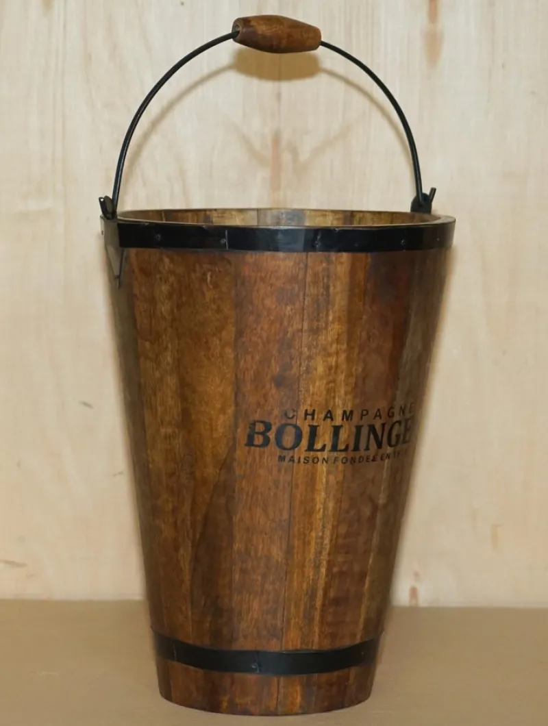 Best Pamono Vintage Bollinger Champagne Coolers or Log Wood Buckets, Set of 2