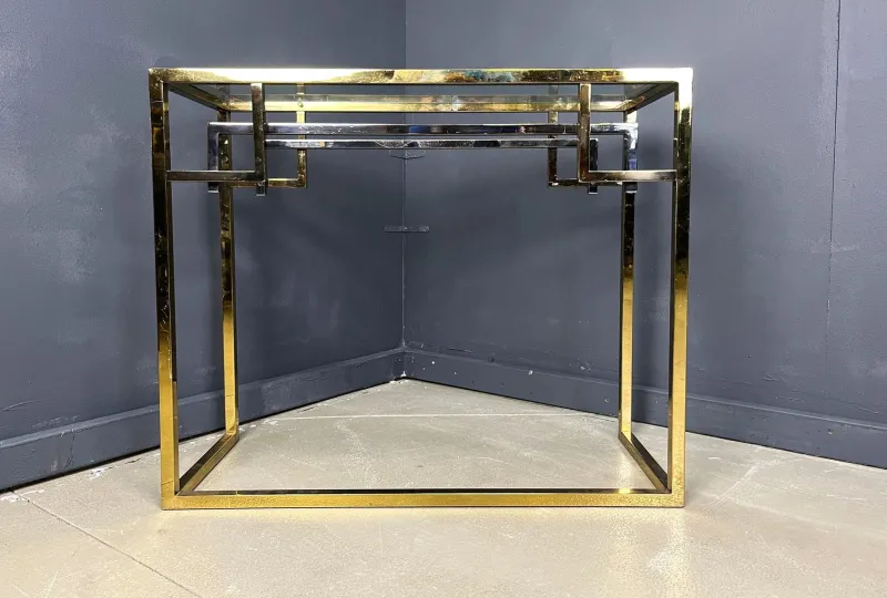 Pamono Vintage Brass and Chrome Console, 1970s