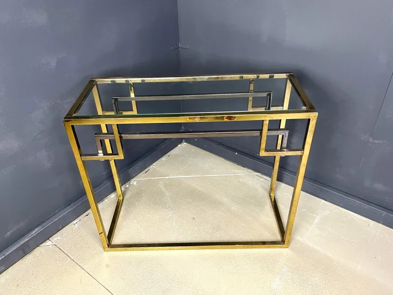 Pamono Vintage Brass and Chrome Console, 1970s