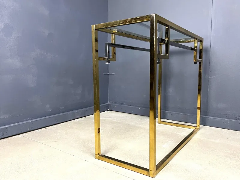 Pamono Vintage Brass and Chrome Console, 1970s