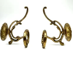 Pamono Vintage Brass Coat Hooks, Set of 2><noscript><img width=