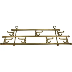 Pamono Vintage Brass Coat Rack with Seven Swiveling Hooks, 1960s> Racks, Hooks & Valets