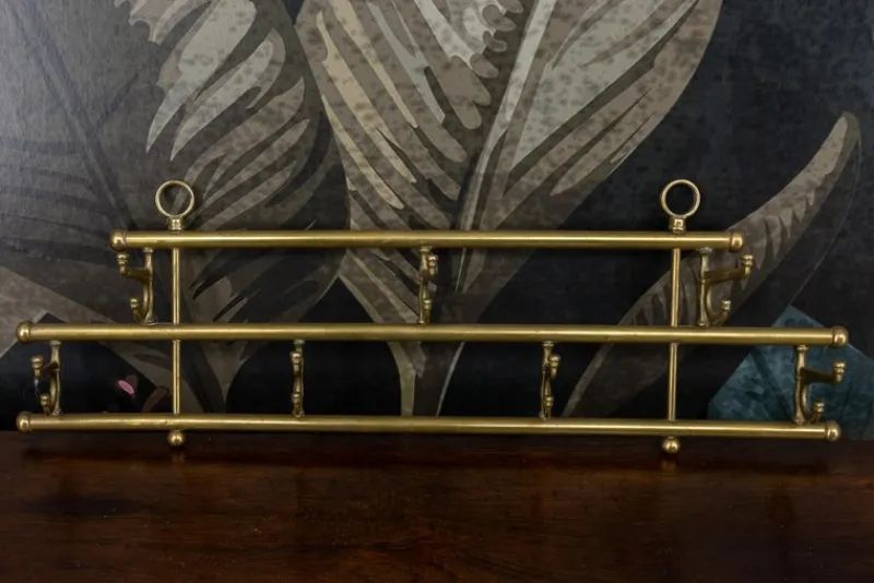 Pamono Vintage Brass Coat Rack with Seven Swiveling Hooks, 1960s> Racks, Hooks & Valets