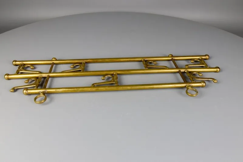 Pamono Vintage Brass Coat Rack with Seven Swiveling Hooks, 1960s> Racks, Hooks & Valets