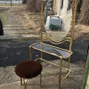 Pamono Vintage Brass Dressing Table & Stool, 1950s, Set of 2> Dressing Tables