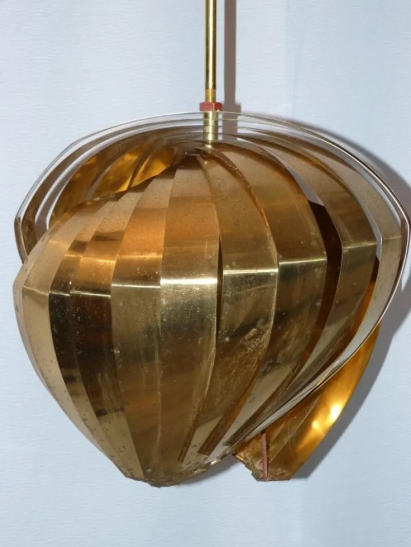 Best Pamono Vintage Brass Hanging Lamp attributed to Louis Weisdorf for Lyfa, 1960s