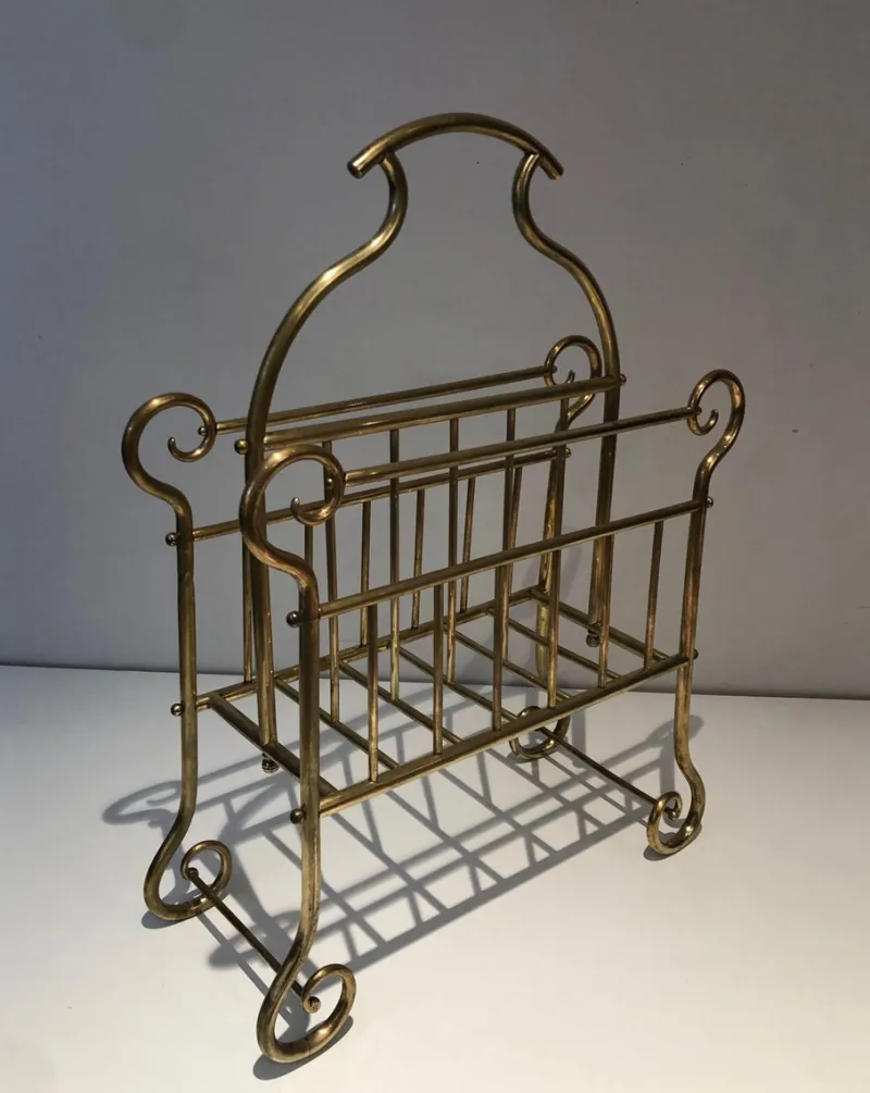 Hot Pamono Vintage Brass Magazine Holder