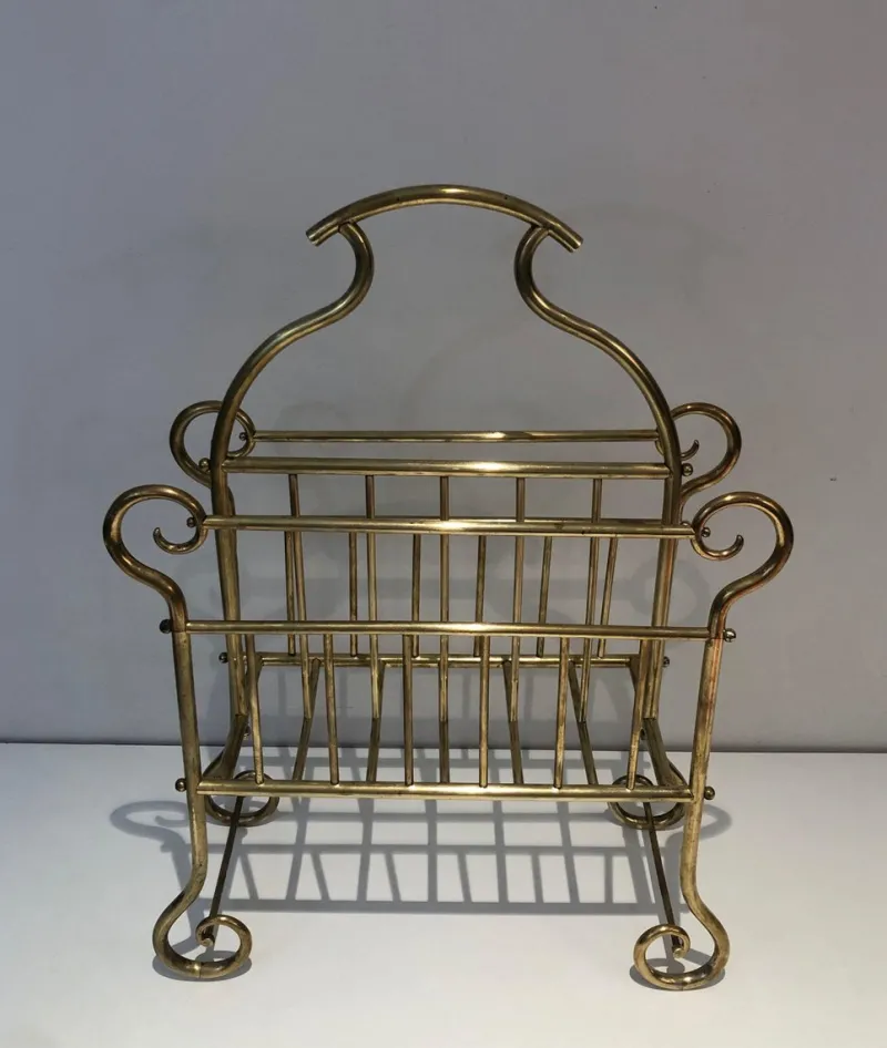 Hot Pamono Vintage Brass Magazine Holder