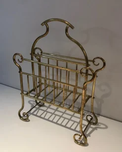 Hot Pamono Vintage Brass Magazine Holder