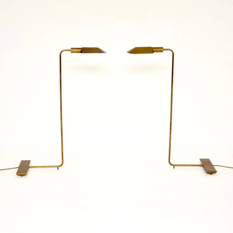 Pamono Vintage Brass Reading Lamps from Cedric Hartman, 1970s, Set of 2> Floor Lamps