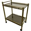 New Pamono Vintage Brass Serving Trolley, 1970s