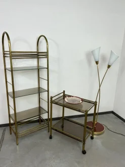 New Pamono Vintage Brass Serving Trolley, 1970s