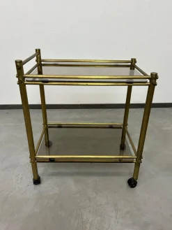 New Pamono Vintage Brass Serving Trolley, 1970s