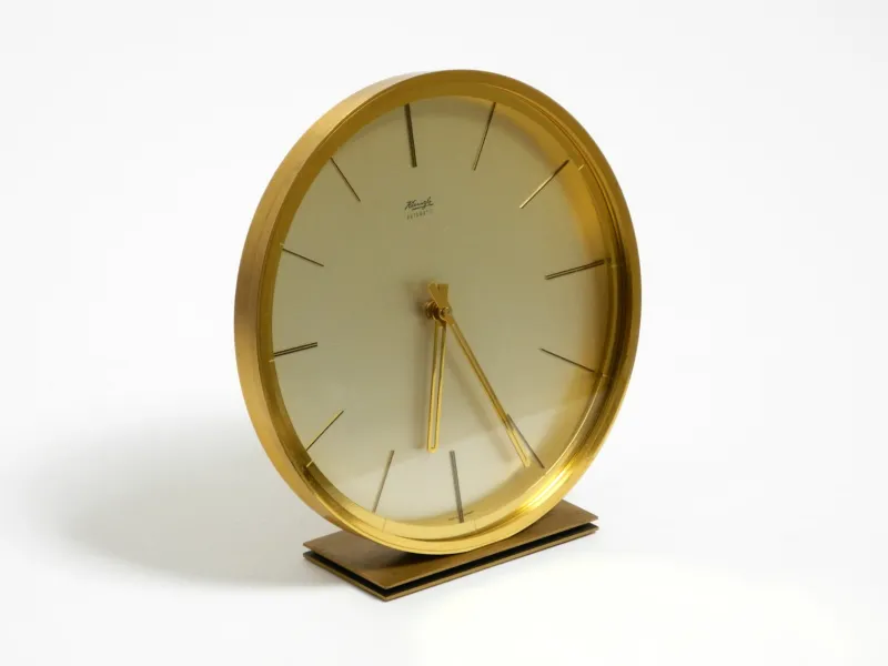 Hot Pamono Vintage Brass Table Clock by Kienzle, 1960s