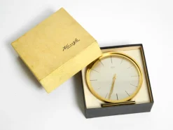 Hot Pamono Vintage Brass Table Clock by Kienzle, 1960s