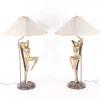 Pamono Vintage Brass Table Lamps, 1970s, Set of 2> Table Lamps
