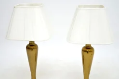 Discount Pamono Vintage Brass Table Lamps, 1970s, Set of 2
