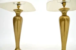Discount Pamono Vintage Brass Table Lamps, 1970s, Set of 2