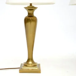 Discount Pamono Vintage Brass Table Lamps, 1970s, Set of 2