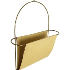 Pamono Vintage Brass Wall Hanging Magazine Holder, Austria, 1950s> Magazine Racks