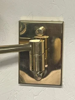 Pamono Vintage Brass Wall Lamps, 1970s, Set of 2> Wall Lights & Sconces