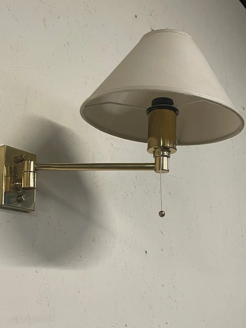 Pamono Vintage Brass Wall Lamps, 1970s, Set of 2> Wall Lights & Sconces