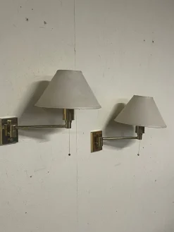 Pamono Vintage Brass Wall Lamps, 1970s, Set of 2><noscript><img width=
