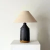 Pamono Vintage British Studio Pottery Lamp in Midnight Blue, 1950> Table Lamps