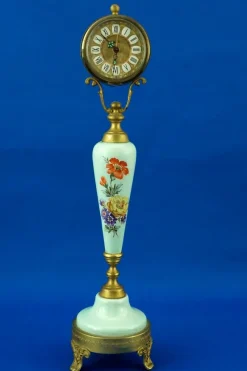 Pamono Vintage Bronze and Porcelain Clock by ACF Sevrès, 1940s> Clocks
