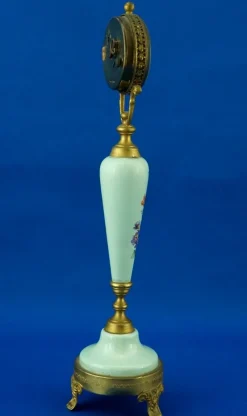 Pamono Vintage Bronze and Porcelain Clock by ACF Sevrès, 1940s><noscript><img width=