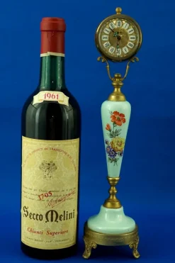 Pamono Vintage Bronze and Porcelain Clock by ACF Sevrès, 1940s><noscript><img width=