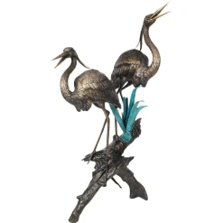 Pamono Vintage Bronze Heron Sculptural Pond Fountain, 1980s> Garden Accessories