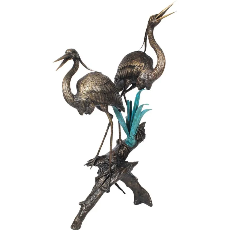 Pamono Vintage Bronze Heron Sculptural Pond Fountain, 1980s> Garden Accessories