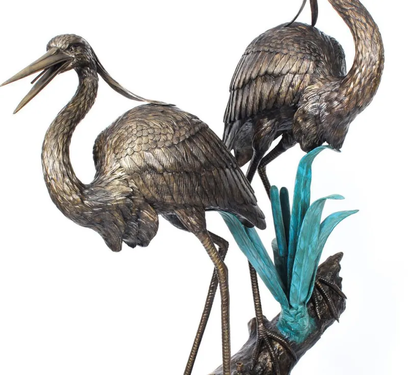 Pamono Vintage Bronze Heron Sculptural Pond Fountain, 1980s> Garden Accessories