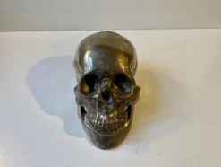 Pamono Vintage Bronze Sculpture Cast of a Human Skull, 1950s><noscript><img width=