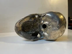 Pamono Vintage Bronze Sculpture Cast of a Human Skull, 1950s><noscript><img width=