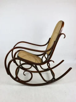 Pamono Vintage Brown Rocking Chair by Michael Thonet><noscript><img width=