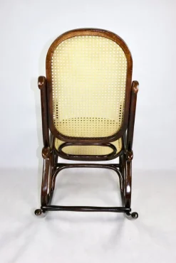 Pamono Vintage Brown Rocking Chair attributed to Michael Thonet><noscript><img width=
