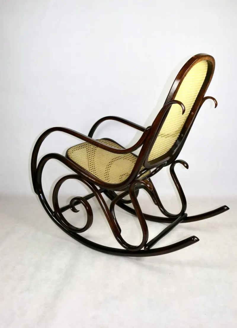 Pamono Vintage Brown Rocking Chair attributed to Michael Thonet> Rocking Chairs