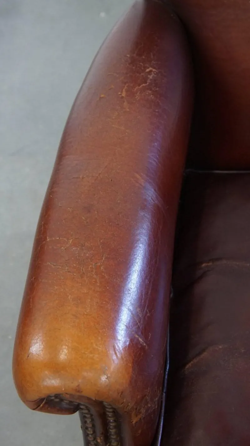 New Pamono Vintage Brown Sheepskin Armchair