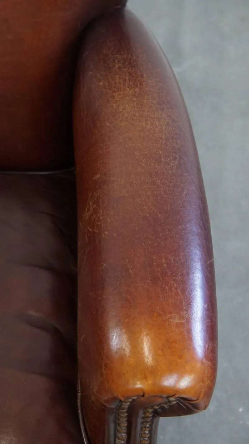 New Pamono Vintage Brown Sheepskin Armchair