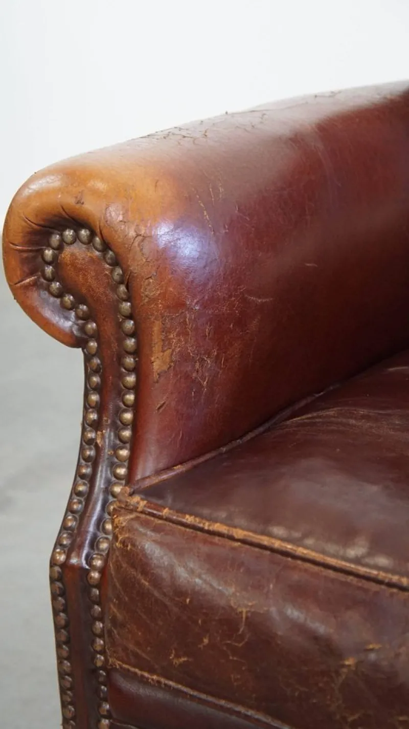 New Pamono Vintage Brown Sheepskin Armchair