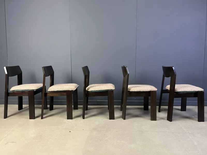 Pamono Vintage Brutalist Dining Chairs, 1970s, Set of 5> Side Chairs & Dining Chairs